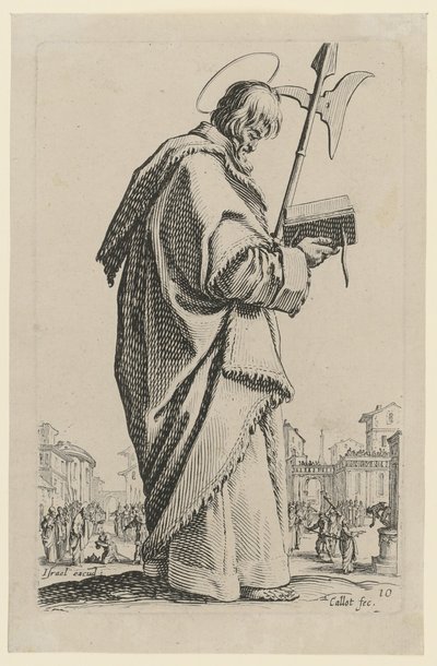 Den helige Matthias, blad 13 i serien ”Jesus, de tolv apostlarna och Maria” av Jacques Callot