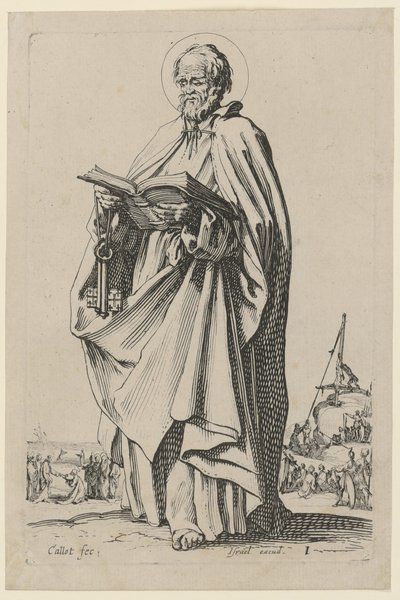 Sankt Petrus, blad 4 i serien ”Jesus, de tolv apostlarna och Maria” av Jacques Callot