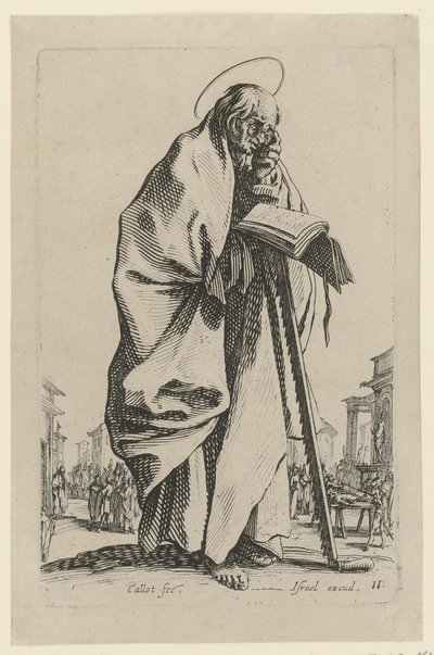 Den helige Simon, blad 14 i serien ”Jesus, de tolv apostlarna och Maria” av Jacques Callot