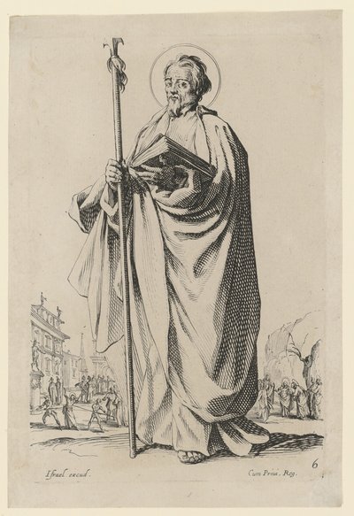 Den helige Thomas, blad 10 i serien ”Jesus, de tolv apostlarna och Maria” av Jacques Callot