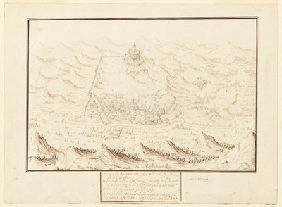 Isometrisk vy av Torra de Ottaggio av Jacques Callot