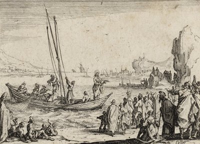 Jesus predikar vid havet, 1635 av Jacques Callot