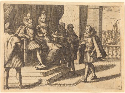 Kung och drottning i samråd om turkarna, 1612. av Jacques Callot