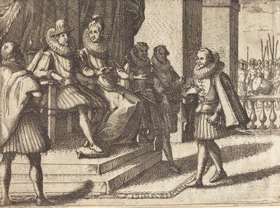 Kung och drottning i samråd om turkarna [recto], 1612. av Jacques Callot