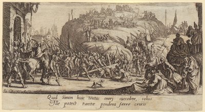 Korsbärandet, blad 6 i serien ”Den stora passionen” av Jacques Callot