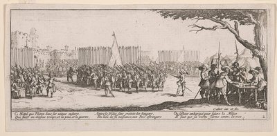Enrolling the Troops, illustration från The Large Miseries of War av Jacques Callot