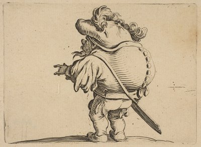 Man med stor rygg prydd med..., 1616-22. av Jacques Callot