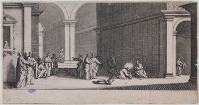 Den stora passionen, Fottvagningen. Första bladet i en serie om 7 blad (Lieure 281, Meaume 12) av Jacques Callot