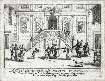 Den förlorade sonens liv ... (gravyr) av Jacques Callot