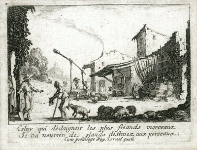 Den förlorade sonens liv ... (gravyr) av Jacques Callot