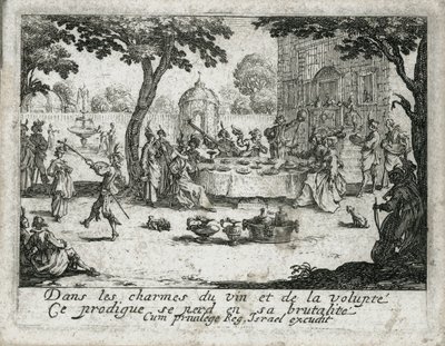 Den förlorade sonens liv ... (gravyr) av Jacques Callot
