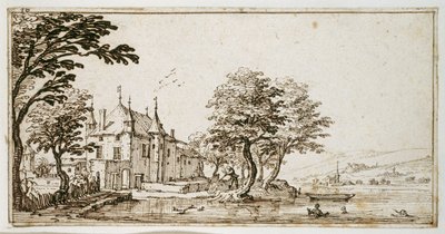La Vieille Malgrange (penna & brunt bläck på papper) av Jacques Callot