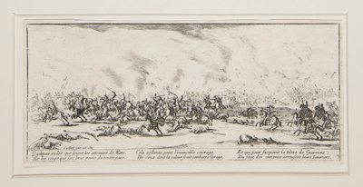 Slaget, tallrik 3 från serien The Great Miseries of War av Jacques Callot