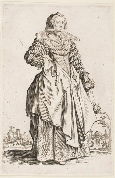 Lady in a Wide Collar, från serien "The Nobility of Lorraine" av Jacques Callot
