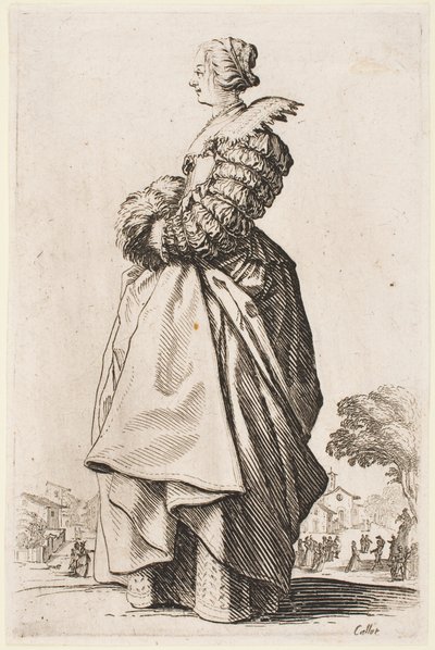 Lady with a Muff, från serien "The Nobility of Lorraine" av Jacques Callot