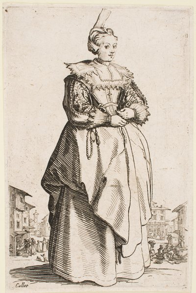 Lady with a Raised Cap, från serien "The Nobility of Lorraine" av Jacques Callot