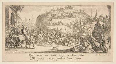 Bärandet av korset, från The Great Passion av Jacques Callot