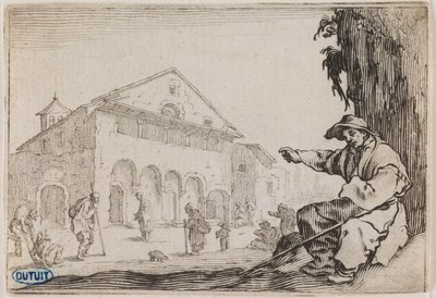 Nyckerna, Hospicet. Trettioåttonde numret i serien med 50 i Nancy graverade blad (Lieure 465, Meaume 843) av Jacques Callot