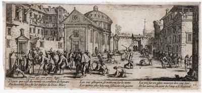 Krigets elände och olyckor ... (gravyr) av Jacques Callot