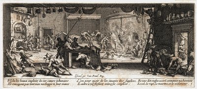 Krigets elände och olyckor ... (gravyr) av Jacques Callot