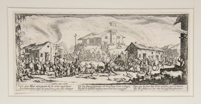 Krigets stora elände: Nr 7 - Plundring och bränning av av Jacques Callot