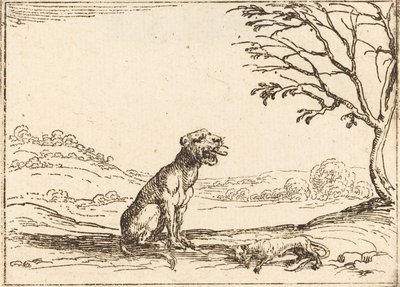 Lejoninna som sörjer sin unge av Jacques Callot