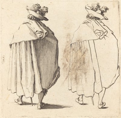 Man i mantel, sedd bakifrån av Jacques Callot