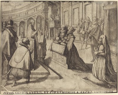 Äktenskap mellan Margareta av Österrike och Filip III [verso] av Jacques Callot