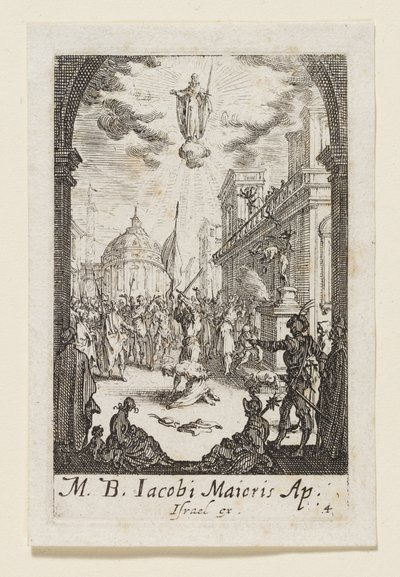Den helige Jakobs den äldres martyrskap (M. B. Jacobi Maioris) av Jacques Callot