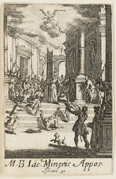 Sankt Johannes den mindre, plansch sju ur Apostlarnas martyrskap (The Martyrdoms of the Apostles) av Jacques Callot