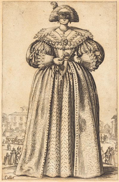 Maskerad adelskvinna av Jacques Callot