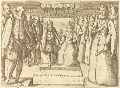 Möte mellan Margareta av Österrike och Filip III, av Jacques Callot