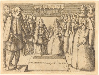 Möte mellan Margareta av Österrike och Filip III, av Jacques Callot