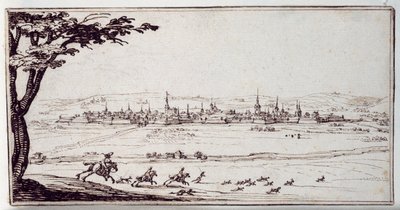 Nancy i fjärran: harrier som jagar en hare (penna och brunt bläck på papper) av Jacques Callot