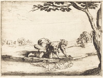 Narcissus tittar i vattnet av Jacques Callot