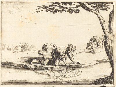 Narcissus tittar i vattnet, 1628. av Jacques Callot