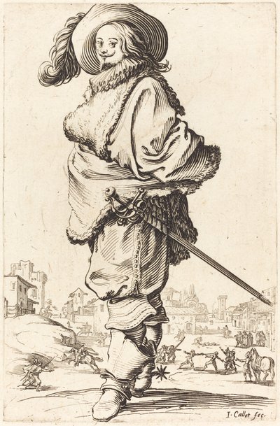 Adel man med pälsplastron av Jacques Callot