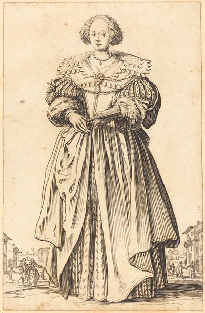 Adlig kvinna med fläkt av Jacques Callot