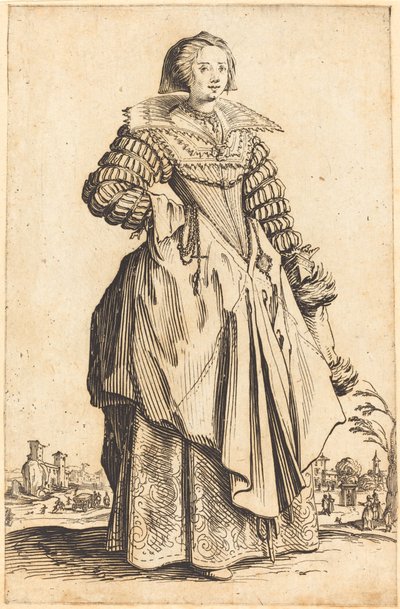 Adlig kvinna med stor krage av Jacques Callot