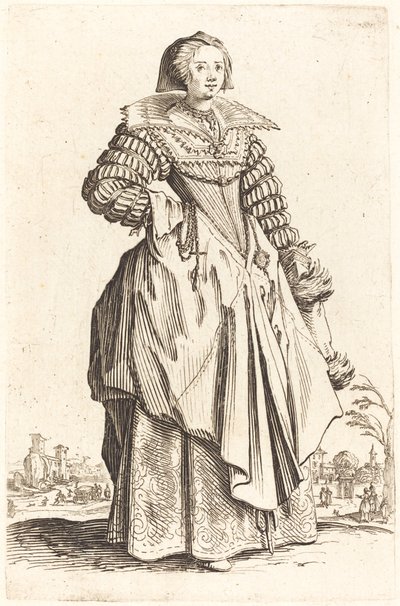 Adlig kvinna med stor krage av Jacques Callot