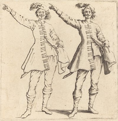 Officer, med utsträckt arm, framifrån av Jacques Callot