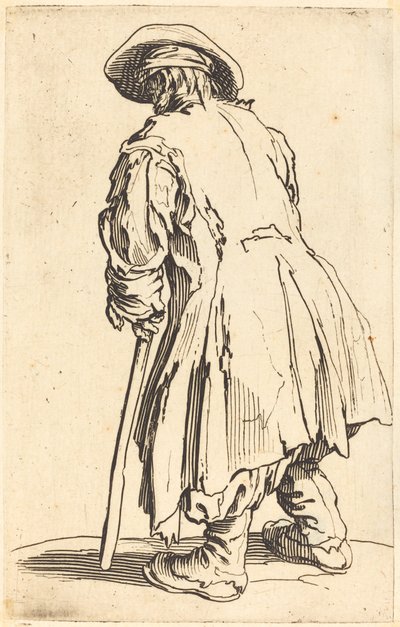 Gammal tiggare med en krycka av Jacques Callot