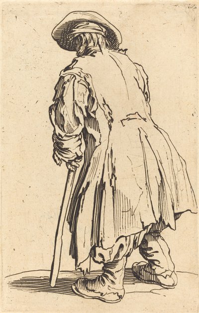 Gammal tiggare med en krycka, c.1622 av Jacques Callot