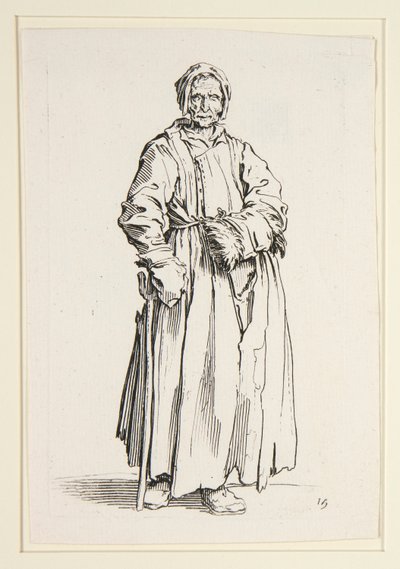 Enögd kvinna, från The Beggars (La borgnesse) av Jacques Callot