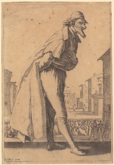 Pantalone, blad 1 i serien ”De tre Pantaloni” av Jacques Callot