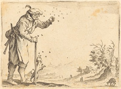 Bonde attackerad av bin av Jacques Callot