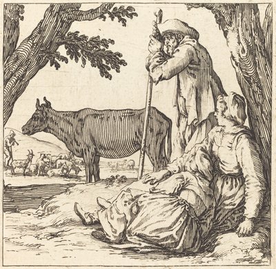 Bondepar med ko av Jacques Callot