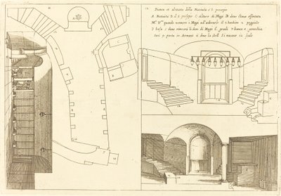Plan och höjd av den heliga födelsekyrkan av Jacques Callot