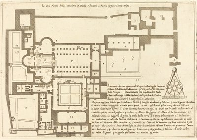 Plan för den heliga födelsekyrkan av Jacques Callot