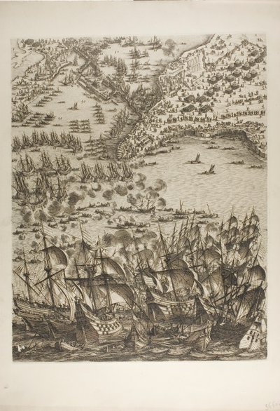 Tallrik fem från Belägringen av La Rochelle av Jacques Callot